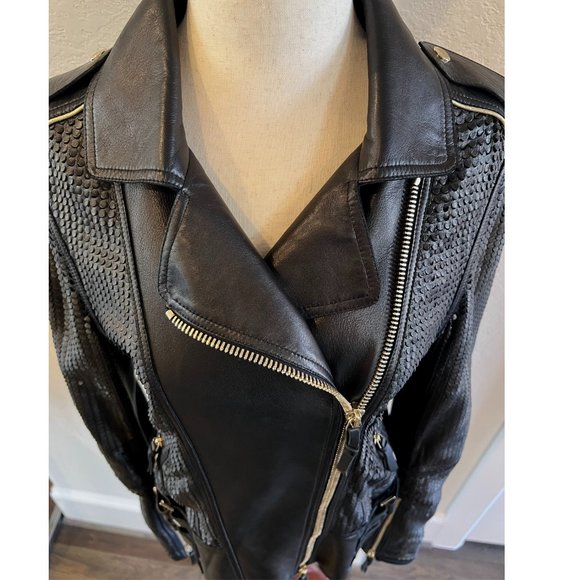 Roberto Cavalli Black Moto Leather Jacket - Picture 6 of 8